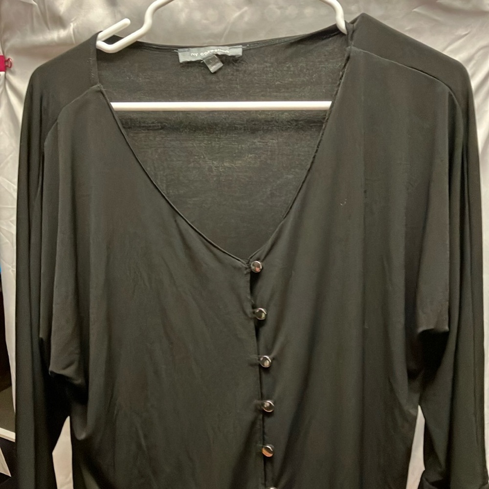 NY Collection Women’s 3/4-Length Long Sleeve Button Front Blouse